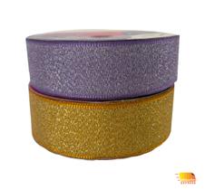Kit 2 Fitas de Cetim Lurex Brilho 22mm - Diversas Cores!