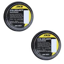 Kit 2 Fitas Isolante Pvc DNI Preta Antichama Uso Geral 18mm x 20 Metros