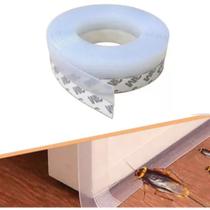 Kit 2 Fitas Veda Fresta para Porta Fita Transparente PVC 180 cm Flexivel Kit 2 Fitas Veda Fresta para Porta Fita Transparente PVC 180 cm Flexivel