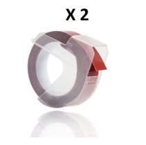 Kit 2 Fitas Vinil Compatível Dymo Manual 3DMA25 Marrom 9mm