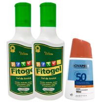 Kit 2 Fitogel Gel de Arnica + 1 Protetor Nova Pele 50 FPS