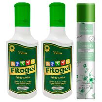Kit 2 Fitogel Gel de Arnica Contra Dor no Corpo +1 Desodorante Íntimo Sedução Ph Neutro (verde)
