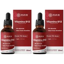 Kit 2 Fleur Vitamin B12 Em Gotas Sabor Frutas Vermelhas 30ml