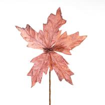 Kit 2 Flores Rosa Artificiais Decoração Natal Glitter 19cm