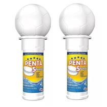 Kit 2 Flutuador Bola Penta Com 7 Tabletes de Cloro para Piscina HidroAll HCL