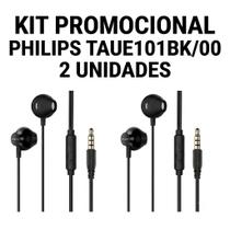 Kit 2 Fone Philips TAUE101BK00 com Microfone Integrado Kit 2 Fone Philips TAUE101BK00 com Microfone Integrado