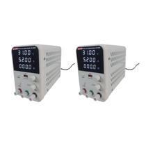 Kit 2 Fonte Alimentação Digital Tensão 32 Volts 1 Canal Corrente 5Am Laboratório Pesquisas Fa-3005 Portátil Instrutherm