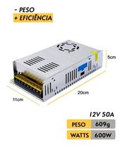 Kit 2 Fonte Chaveada 12v 50a 600w Centralizada Bivolt Eletro