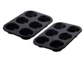 Kit 2 Forma Antiaderente Assadeira Molde Cupcakes 6 Cavidade