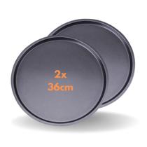 Kit 2 Forma Assadeira Redonda De Pizza 36cm Antiaderente Não Gruda