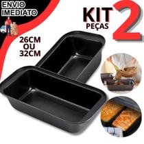 Kit 2 Forma Assadeira Teflon 26cm Grande Pães Bolos Tortas Antiaderente Resistente Utensílio Cozinha Kit 2 Forma Assadeira Teflon 26cm Grande Pães Bolos Tortas Antiaderente Resistente Utensílio Cozinha