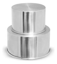 Kit 2 Forma Bolo 20cm 25cm Alta Redonda Assadeira Alumínio Kit 2 Forma Bolo 20cm 25cm Alta Redonda Assadeira Alumínio