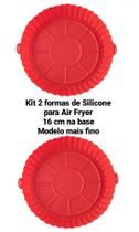 Kit 2 Forma Cesto Silicone Redondo 16cm Fino para Air Fryer - Clink