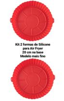 Kit 2 Forma Cesto Silicone Redondo 20cm Fritadeira Air Fryer