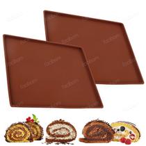 Kit 2 Forma De Rocambole Em Silicone Biscoitos Cookies Bolos Pão Antiaderente