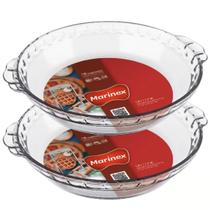 Kit 2 Forma Filetada 1,6L Marinex Vidro Redonda Assadeira Kit 2 Forma Filetada 1,6L Marinex Vidro Redonda Assadeira
