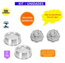 Kit 2 Forma Margarida Ballerine + 2 Forma Ballerine Redonda Para Bolo Piscina Vulcão Fondue