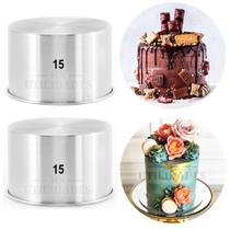 Kit 2 Forma Redonda 15x10 Fundo Fixo Alumínio