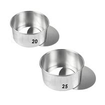 Kit 2 Forma Redonda 20-25x10 Fundo Fixo Alumínio