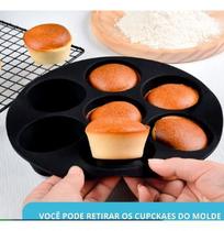 Kit 2 Forma Silicone Muffin/bolo Moldes Cupcake Air Fryer