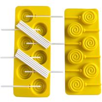 Kit 2 Forma Silicone Pirulito Chocolate Bala Goma Canudo Gelo