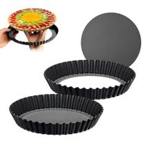 Kit 2 Forma Torta Crespa Antiaderente Fundo Removível 26cm Kit 2 Forma Torta Crespa Antiaderente Fundo Removível 26cm