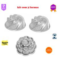 Kit 2 Forma Vulcão e 1 Forma Ballerine Margarida Bolo Decorado Torta Gelatina Pudim Manjar