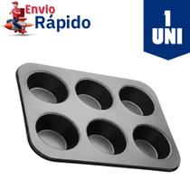 Kit 2 Formas 6 Cavidades Cupcake Antiaderente Teflon Pão de Queijo Muffins Assadeira Kit 2 Formas 6 Cavidades Cupcake Antiaderente Teflon Pão de Queijo Muffins Assadeira