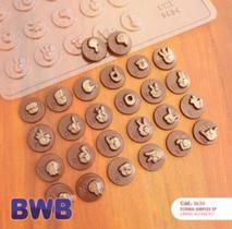 Kit 2 Formas Acetato Chocolate Alfabeto Simbolos Libras - BWB Embalagens