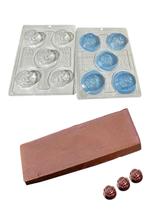 Kit 2 Formas Acetato Trufa Rosa p/Chocolate + 1 kg chocolate