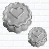 Kit 2 Formas Ballerine Crespa Coração 18 e 13 cm Decorada