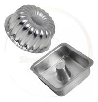 Kit 2 Formas Bolo Pudim Suíça 2 + Suíça Quadrada G Alum.