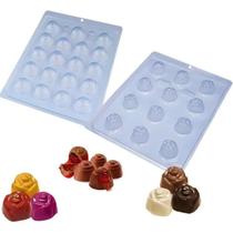 Kit 2 Formas de Acetato Para Chocolate BWB - Bombom Cereja Caracol Simples + Bombom Rosa Simples Kit 2 Formas de Acetato Para Chocolate BWB - Bombom Cereja Caracol Simples + Bombom Rosa Simples