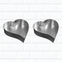 Kit 2 Formas De Bolo Coração Em Alumínio Confeitaria - ISAMAR