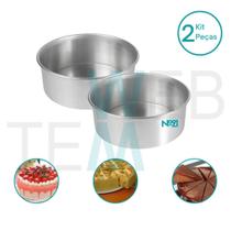 Kit 2 Formas de Bolo Redonda Alta 10x21 Alumínio Sustentável para Bolo Cheesecake Tortas Cozimento Uniforme Fácil Limpeza Uso Caseiro e Profissional