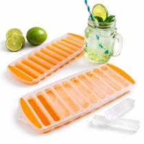 Kit 2 Formas de Gelo Palito Silicone + Plastico PP Drinks