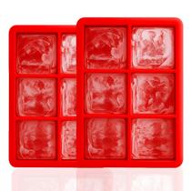 Kit 2 Formas De Gelo Silicone Yab Vermelho Cubo Grande Para Whisky Bar Cozinha Kit 2 Formas De Gelo Silicone Yab Vermelho Cubo Grande Para Whisky Bar Cozinha
