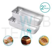 Kit 2 Formas de Pão nº 3 Alumínio Sustentável para Pães, Bolo Inglês e Tortas, Cozimento Uniforme, Fácil Limpeza, Para Uso Caseiro ou Profissional