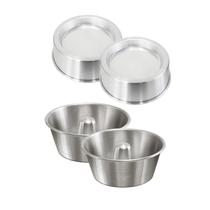 Kit 2 Formas De Pudim Suíça + 2 Formas Ballerine