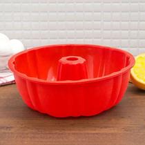 Kit 2 Formas de Silicone Assadeira de Bolo Pudim com 25cm Cores Sortidas