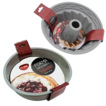 Kit 2 Formas De Silicone Redonda Pudim Bolo Ou Torta - Clink