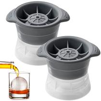 Kit 2 Formas Gelo Esférico Silicone Grande Whisky P/ Drinks