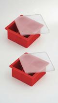 Kit 2 Formas Gelo Silicone 4 Cubos Grandes C/ Tampa Vermelho Kit 2 Formas Gelo Silicone 4 Cubos Grandes C/ Tampa Vermelho