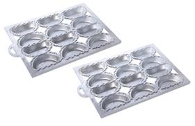 Kit 2 Formas master para pastel ravioli risolis tortei em alumínio 12 cavidades