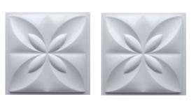 Kit 2 Formas p/ placas de gesso e cimento 3d Flor do Oriente