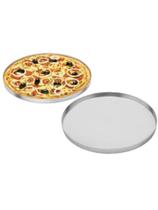 Kit 2 Formas Para Pizza Em Alumínio 32cm Assadeira Antiaderente Polido Não gruda Limpa Fácil