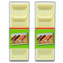 Kit 2 Formas para Sushi Prensado em Plástico Molde Prático para Preparar Sushi Perfeito em Casa Kit 2 Formas para Sushi Prensado em Plástico Molde Prático para Preparar Sushi Perfeito em Casa