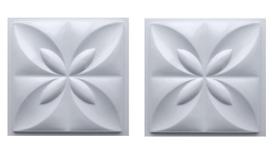 Kit 2 Formas Placas De Gesso E Cimento 3D Flor Do Oriente - Silico Home