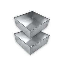 Kit 2 formas quadradas para bolo altas 20x20x10 alumínio