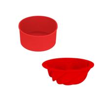 Kit 2 Formas Silicone 16cm Para Bolo Pudim E Sobremesas Kit 2 Formas Silicone 16cm Para Bolo Pudim E Sobremesas